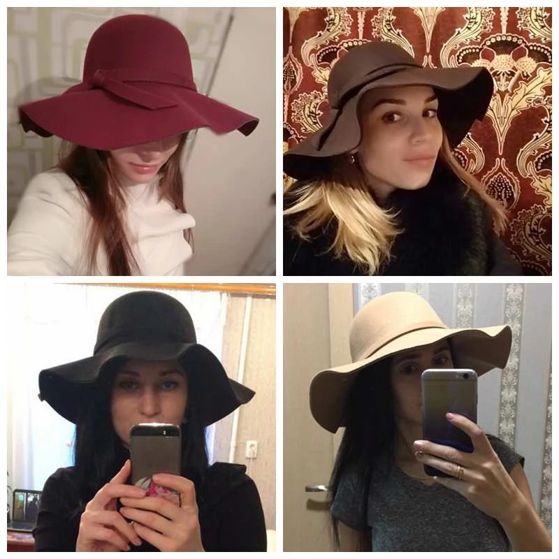 قبعة نسائية بيضاء على شكل قبة  - مراجعة Fedora Hat Wool وسعره