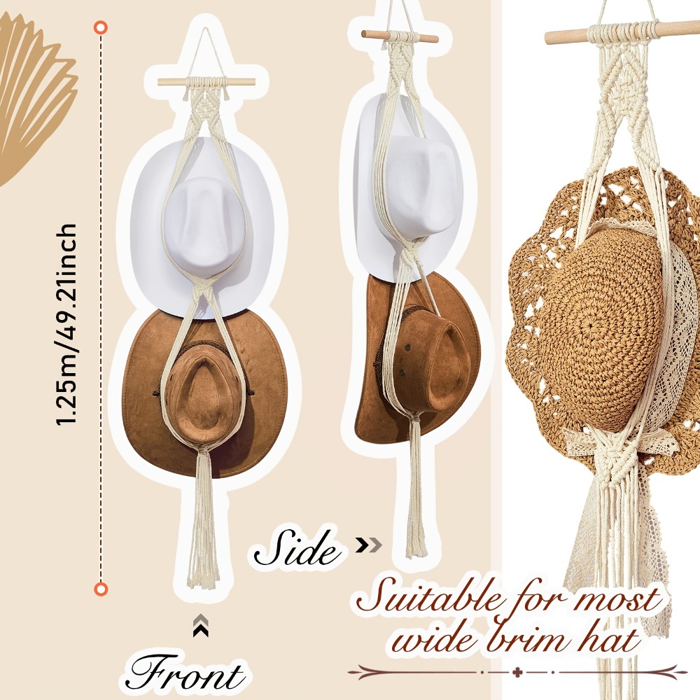 حامل قبعات بوهيمي من الماكرامي - مراجعة Sun Hat Wide Brim وسعره
