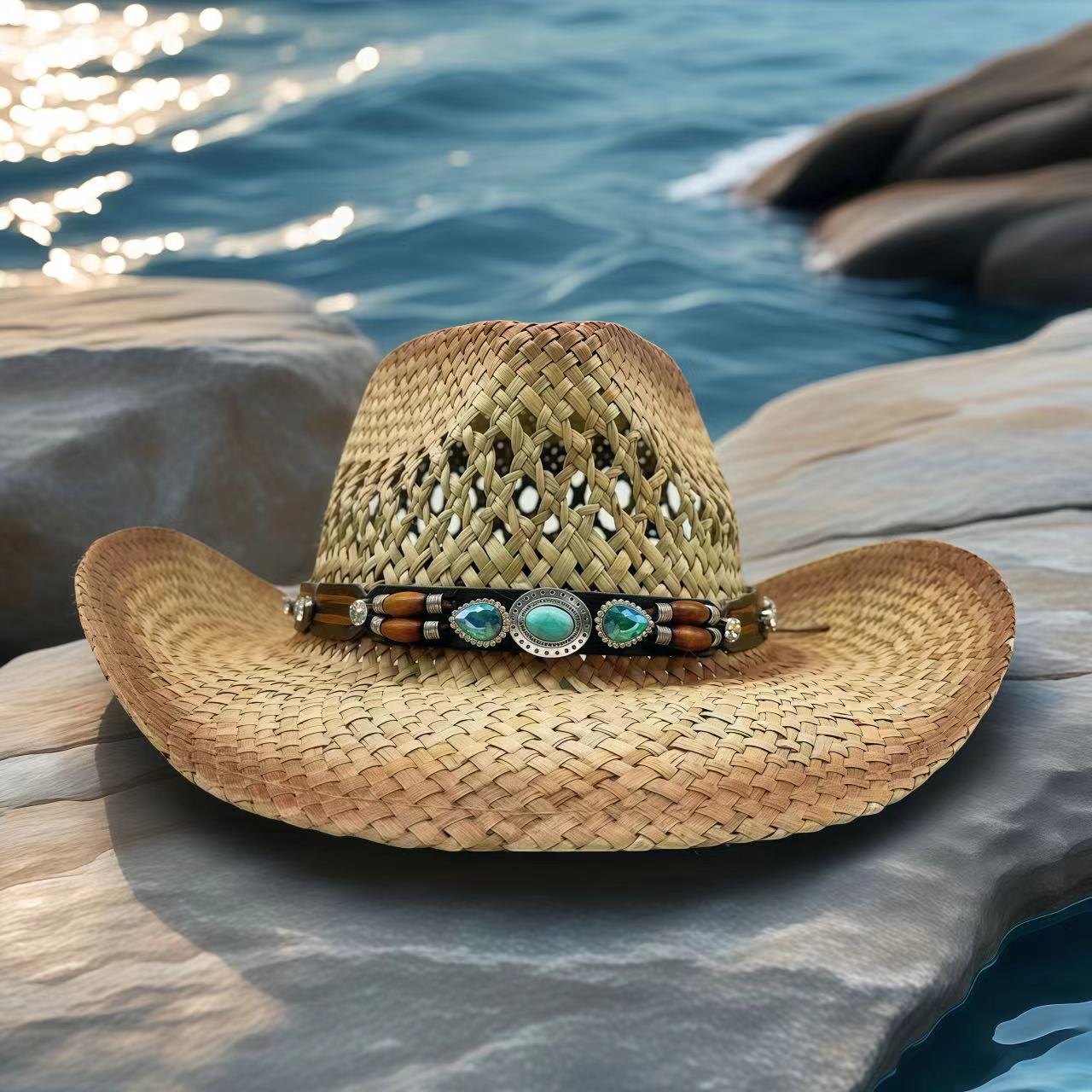 قبعة رعاة البقر المرصعة بالأحج - مراجعة Cowboy Hat Straw وسعره